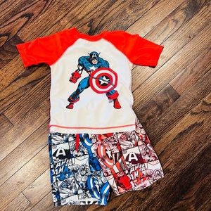 Captain America Swim Set - size 2T